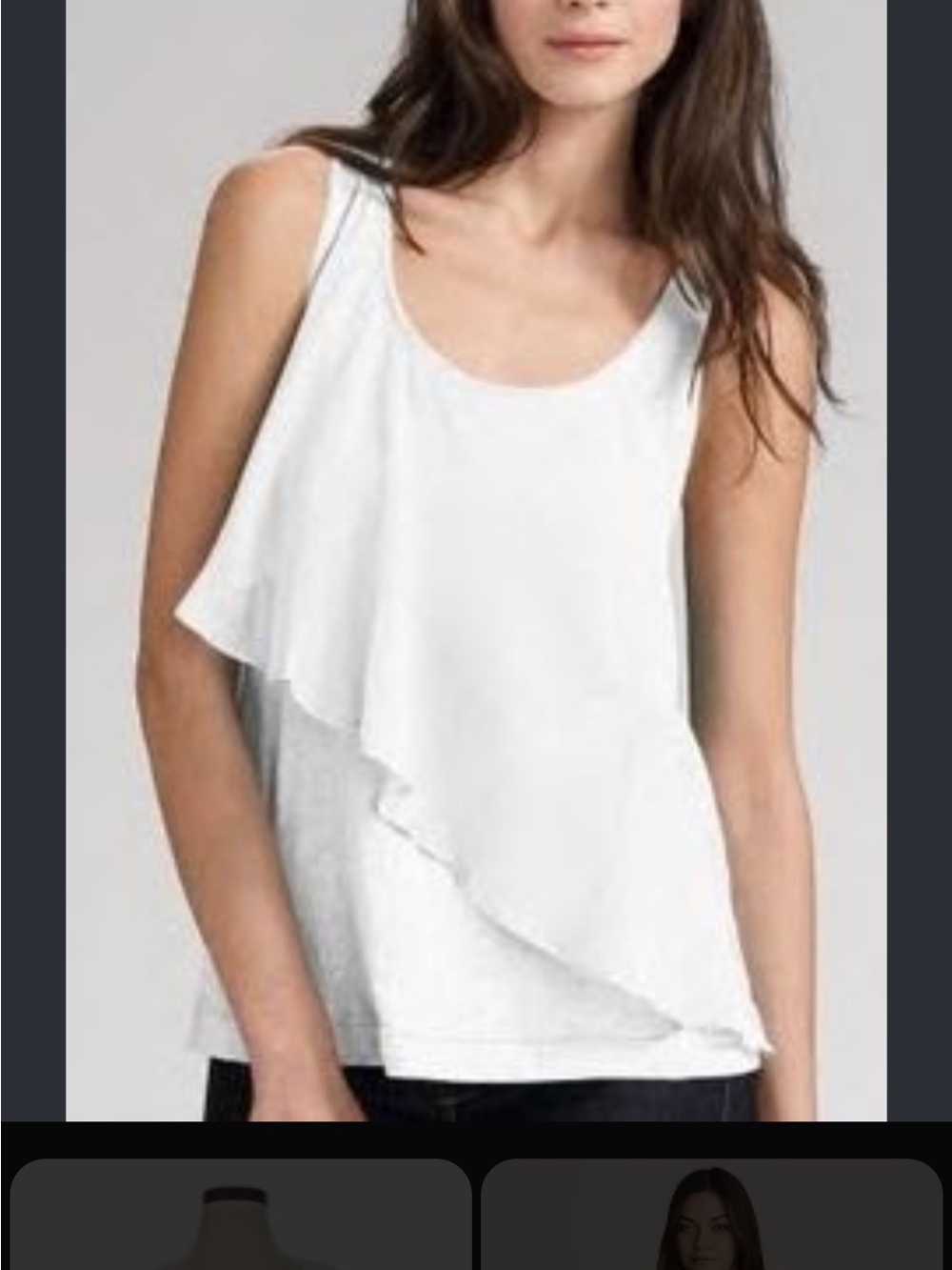 AGB Cream Lightweight Layered Ruffle Tank Top